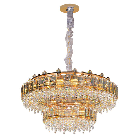 2 Layers Modern Crystal Chandelier Lighting