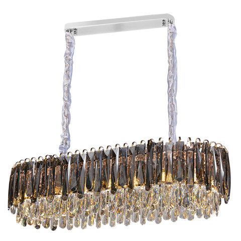 Contemporary Golden Chandelier with Crystal Shade