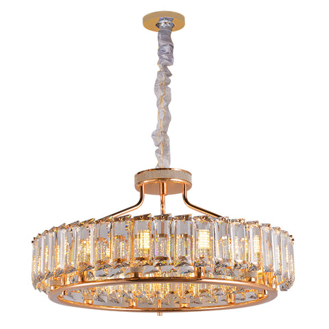 Modern Circle Shape Chandelier Light with Crystal Shade