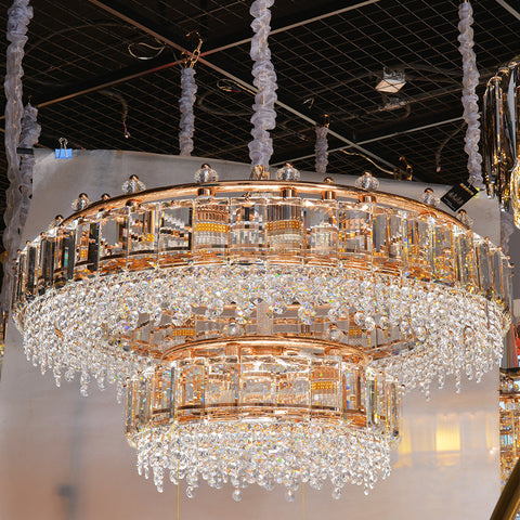 2 Layers Modern Crystal Chandelier Lighting